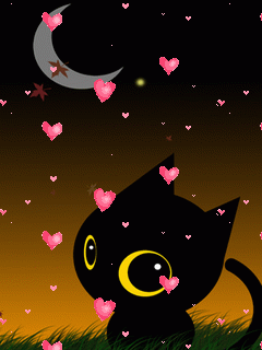 chat et lune